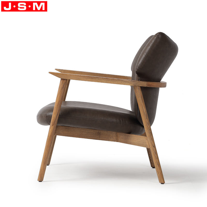 Wabi-Sabi Wood Chair Upholstered Accent Armchair For Living Room Leisure Chair