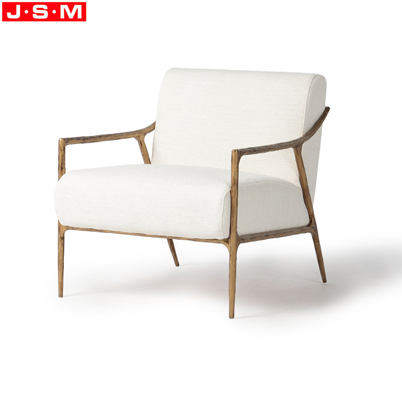 Italia Art Design Modern Style Metal Frame Armchair For Villa Hotel Living Room Fabric Leisure Chair