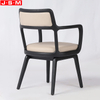 Custom Design Cushion Seat Leather Dining Chair With Wooden Timber Legs