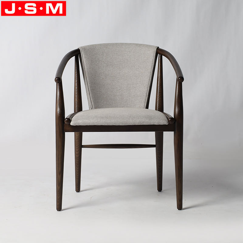 Simple Living Room Solid Wooden Armchair Cushion Seat Dining Chair