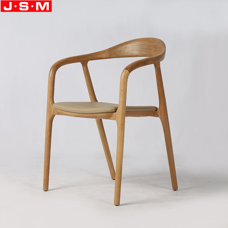 Nordic French Wooden Restaurant Chair European Dining Cushion Seat Dinning Chair