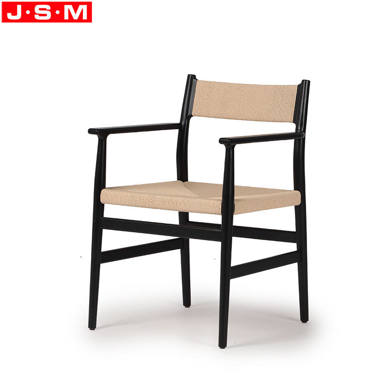 Simple Modern Paper String Woven Wood Dining Room Furniture Chair