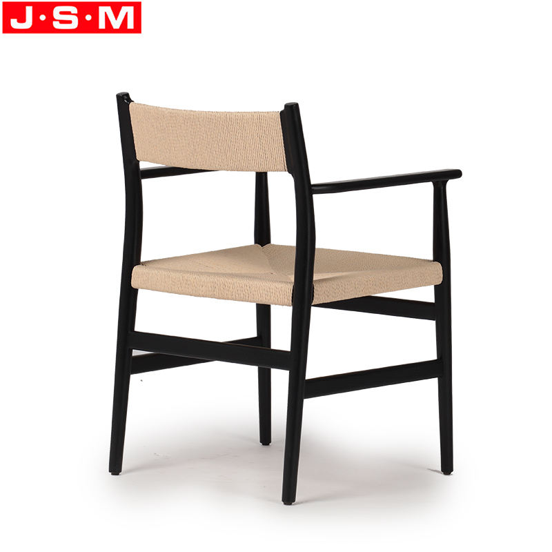 Simple Modern Paper String Woven Wood Dining Room Furniture Chair