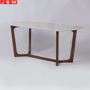 High Quality Durable Furniture Modern Marble Dining Table With Wooden Legs