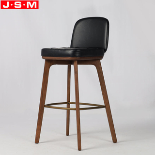 Counter Stools Kitchen Cushion Seat Timber High Back Kitchen Bar Stool Chairs For Restaurants