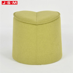 Modern Style Wooden Lounge Dark Khaki Round Stool Space Saving Kids Chair Ottoman Stool