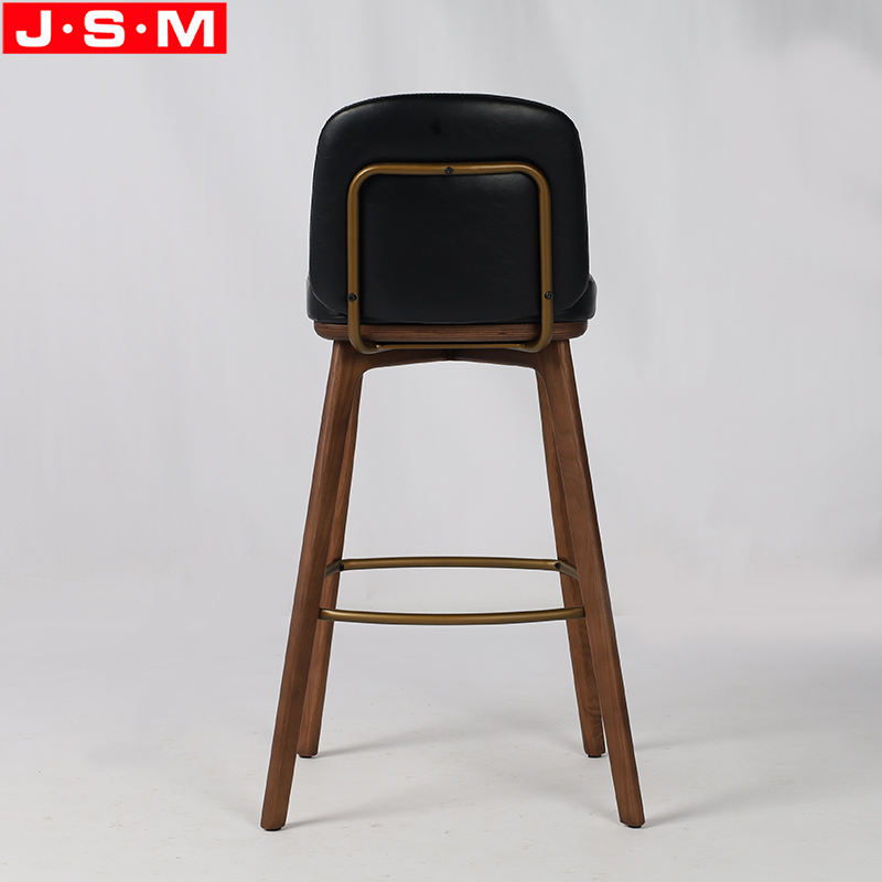 Counter Stools Kitchen Cushion Seat Timber High Back Kitchen Bar Stool Chairs For Restaurants