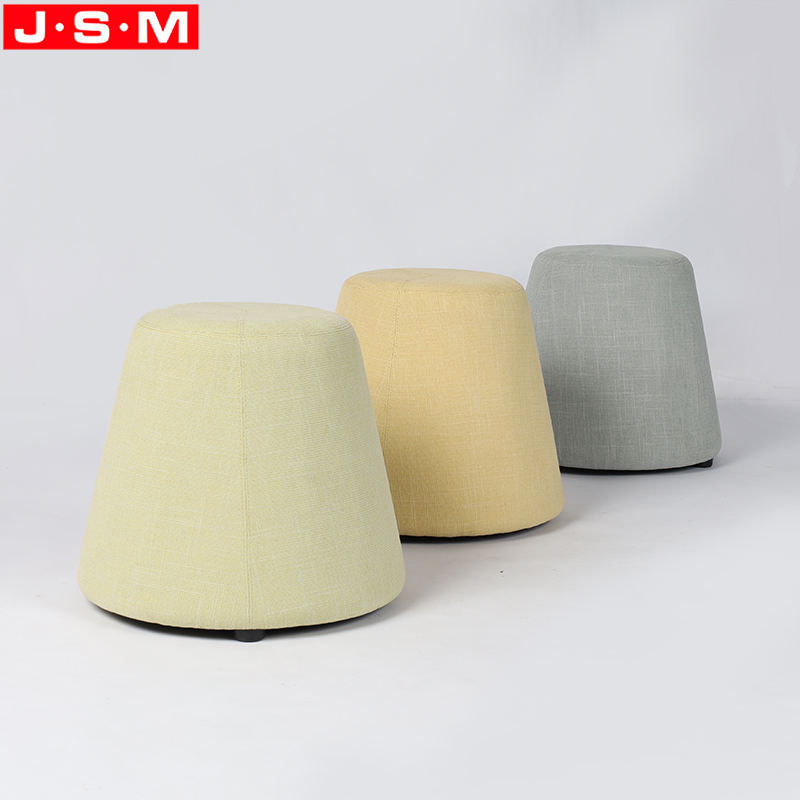 Customize Bedroom Simple Fabric Stool Wooden Frame Ottoman Stool