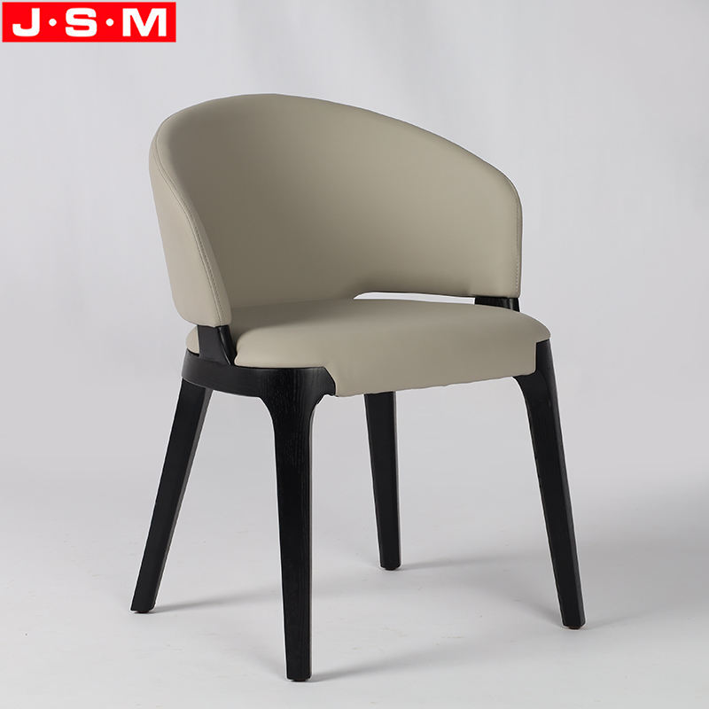 Classic Half Curved Back Living Furniture Minimalist Wood Arm Dining Chair