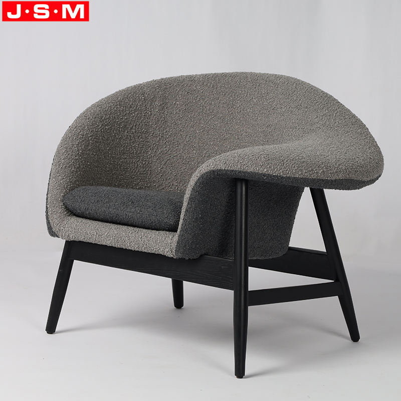 Ash Timber Nordic Style Armchair Living Room Furniture Foam And Fabric Armchair Chairs