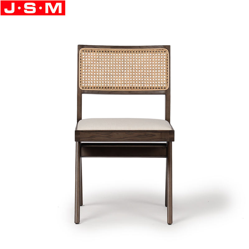 Modern Nordic Ash Wood Woven Wicker Cafe Chair Dining Chair Rattan Home Furniture Wood Chair