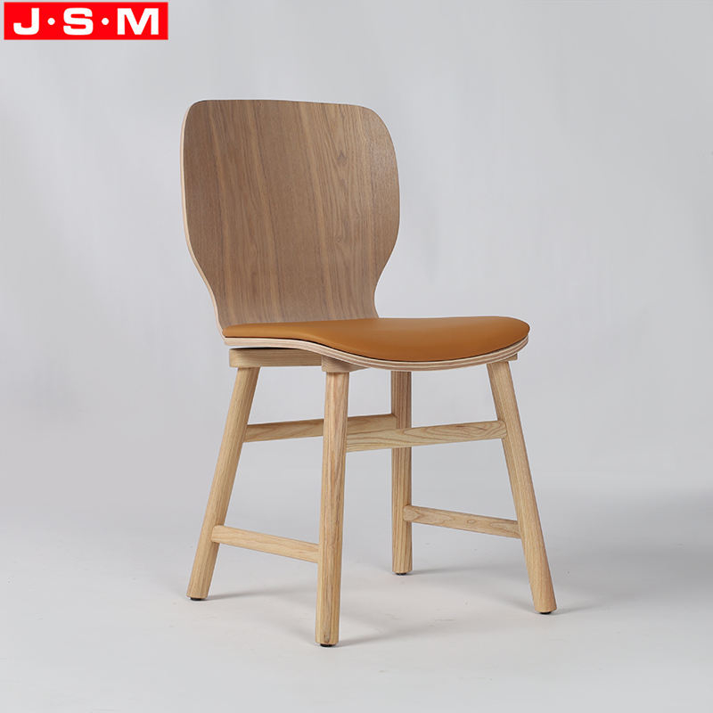 Good Price Bent Wood Veneer Classic Timber Dining Chairs With Fix Cushion Seat