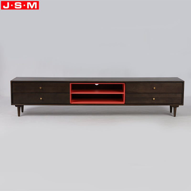 4 Drawers Wood Storage Cabinet Veneer Carcase Stand TV Cabinet For Home Living Room