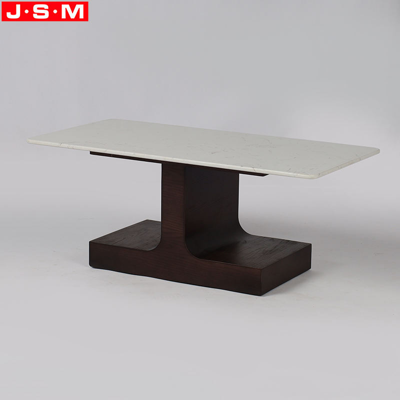 Modern Wooden Coffee Side Table Imitation Marble Table Top Tea Table