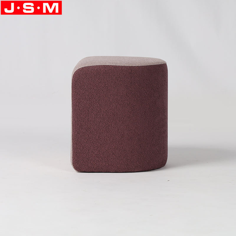 Decorated Upholstered Living Room Ottoman Fabric Wooden Frame Ottoman Stools