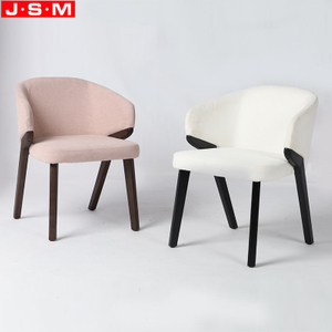 New Design Fabric Wooden Legs Dining Room Dinning Chair With Cushion Seat