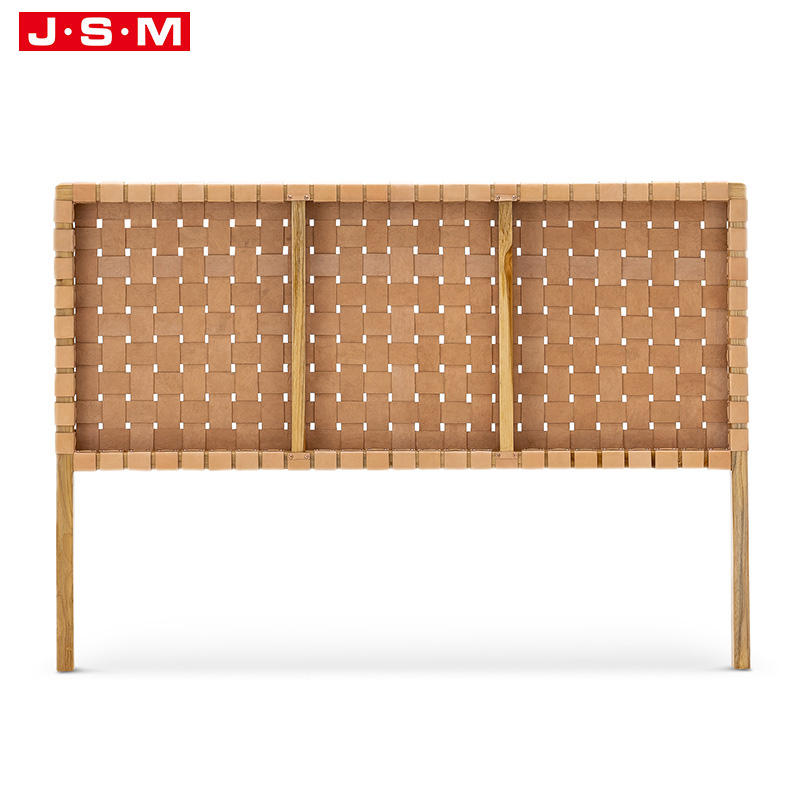 Classic Ash Timber Frame Woven Belt Double Headboard For Bedroom