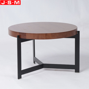 Modern Design Living Room Furniture Iron Legs Solid Timber Table Top Coffee Table