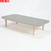 Gray Rock Slab Top Living Room Coffee Table Side Table Square Modern Tea Table