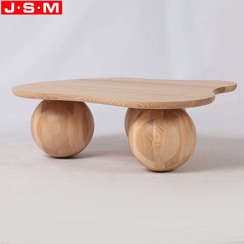 New Style Living Room Tea Table Irregular Mesa Table Wooden Base Tea Table