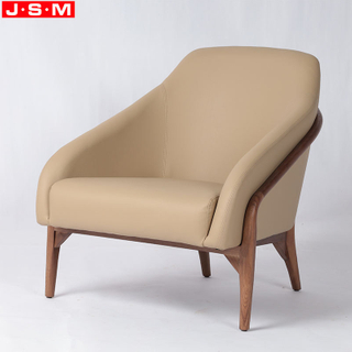 Office Leisure Accent Chair Wooden Frame Inside Dining Chair Fabric Leather Armchair