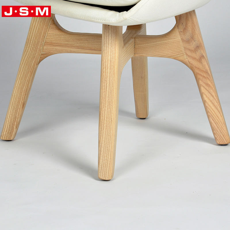 Luxury Furniture Wood Foam And Fabric Nordic Royal White Single Dining Chairs