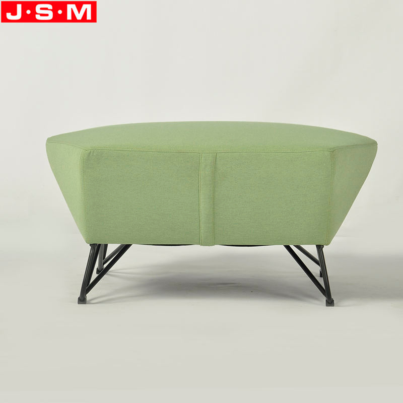 Modern Irregular Shape Ottoman Stool Upholstered Metal Frame Ottoman Stool