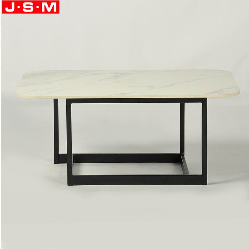 Designer Artificial Stone Top Luxury Metal Frame Coffee Tea Table