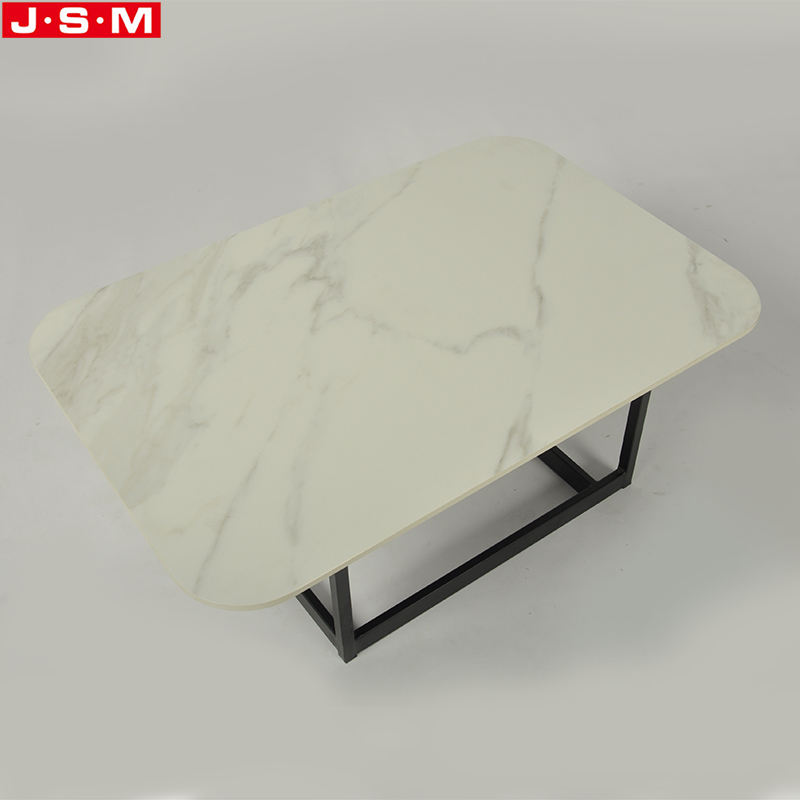 Contemporary Style Tables Artificial Stone Top Metal Frame Rectangle Tea Table