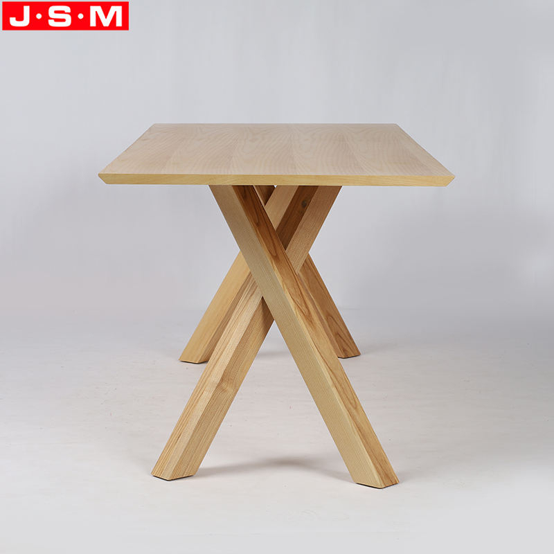 Europe Style Dine Kitchen Tables Rectangle Shaped Wooden Legs Dining Table