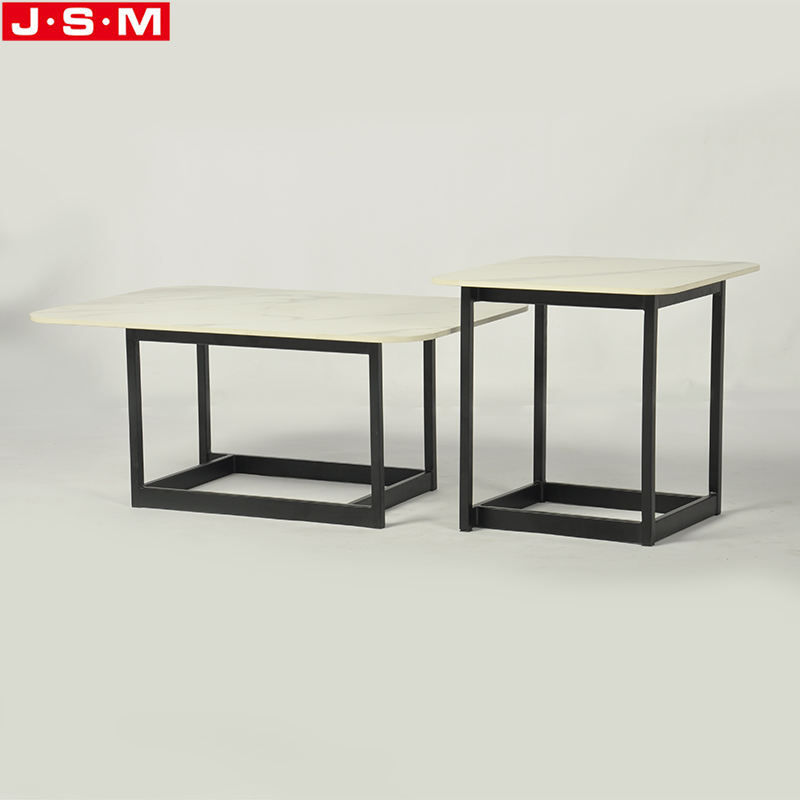 Contemporary Style Tables Artificial Stone Top Metal Frame Rectangle Tea Table