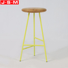 Metal Outdoor Modern Kitchen High Stools Ash Timbe Seat Bar Chair For Restaurant