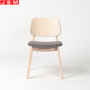 European Simple Style Restaurant Cafe Indoor Dining Chair Wooden Leisure Dining Chair With Cushion Seat