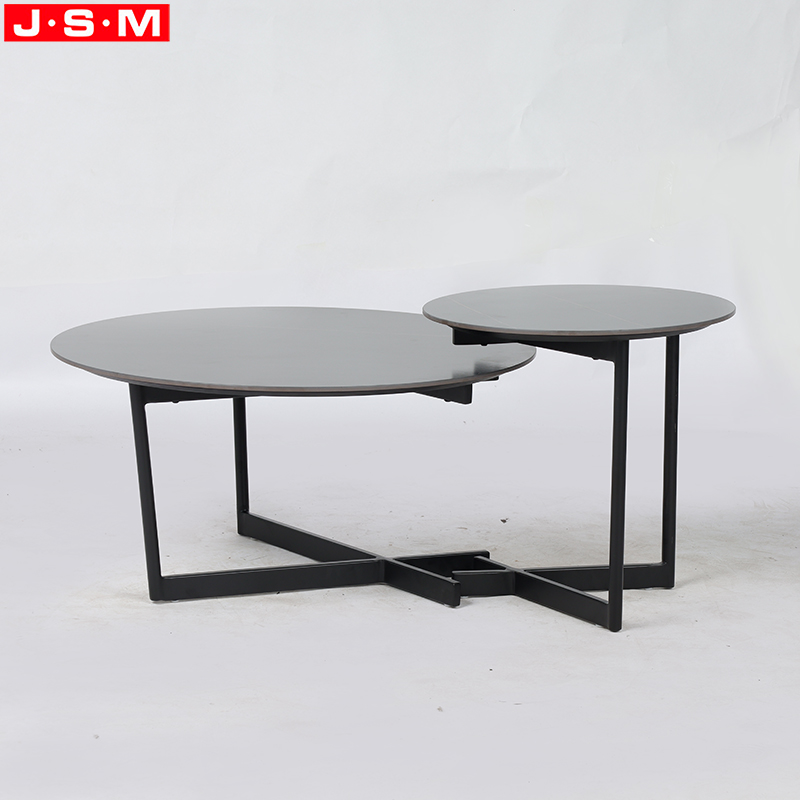 Ceramic Top Room Living Room Outdoor Small Black Wooden Square Coffee Table