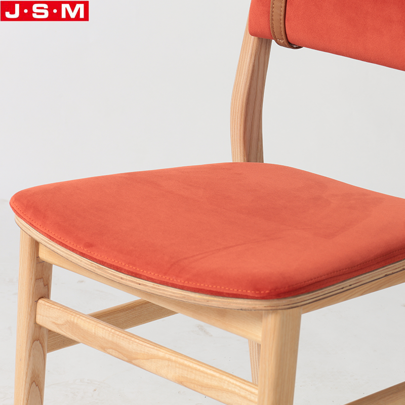 China Chair Velvet Wooden Leisure Dining Chair With Cushion Seat