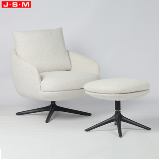 Minimalist High Density Foam Padding Single Sofa Chair Creative Leisure Armchair with Ottoman for Living Room Hotel