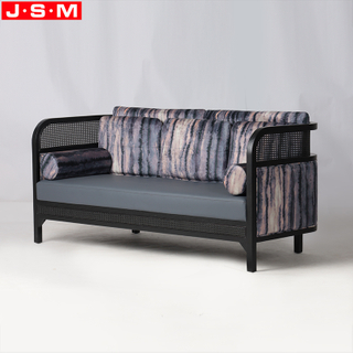 Modern New Customized Design American Ash Frame Artificial Rattan Upholstery Fabric Living Room Sofa