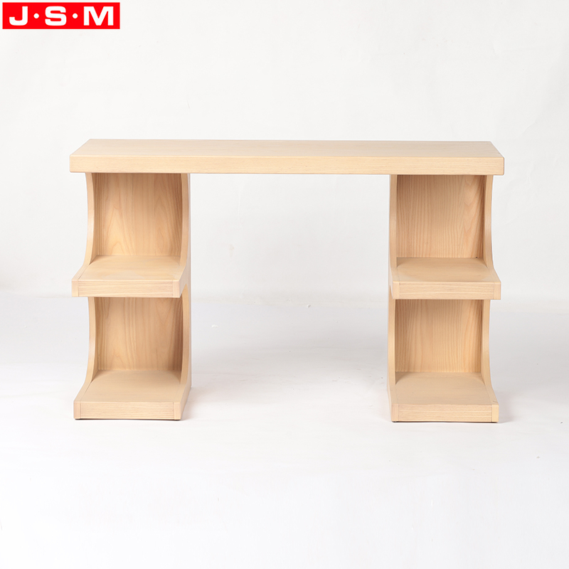 Golden Chrome Decoration Plywood with Ash Veneer Carcase Computer Desk For Home Office