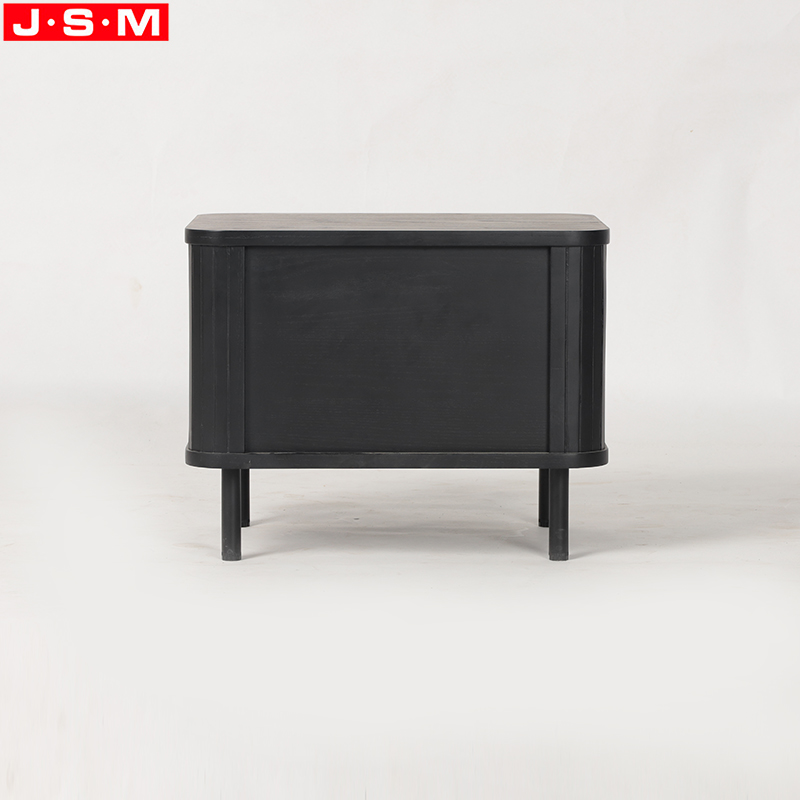 High Quality Home Furniture Ash Timber Frame Bedside Cabinet Black Colors Bedside Cabinet With Drawers