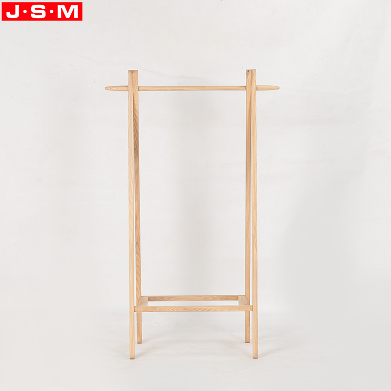 Hotel Home Indoor Simple Design Wooden Material Standing Coat Rack For Bedroom