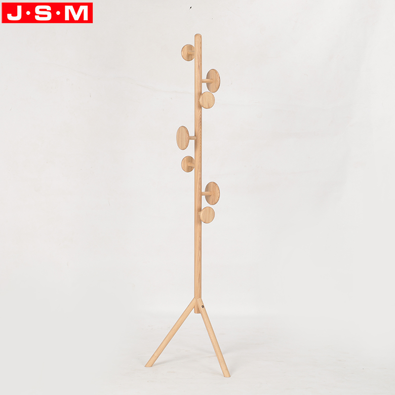 New Design Simple Style Home Hotel Bedroom Floor Ash Timber Standing Coat Racks