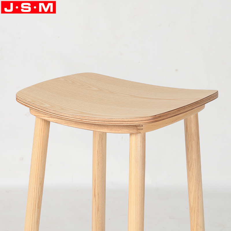 Good Quality Unique Brown Furniture Kitchen Counter Kitchen Coffee Wood Chair Bar Stool