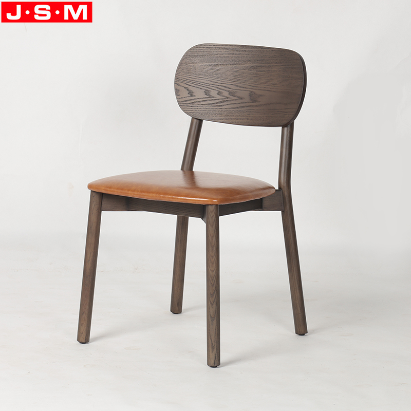 Modern Nordic Design Wooden Legs Restaurant Cafe Dining Chair With Cushion Seat