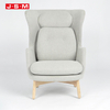 Modern Office Balcony Outdoor Wooden Frame Leisure Chair Cashmere Armchair And Footstool