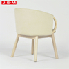 Nordic Solid Timber Retro Leather Outdoor Dining Chair With Armlegs