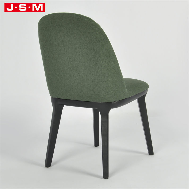 Luxury Italy Hotel Wood Long Back Pu Cushion Slipcovered Dining Chair