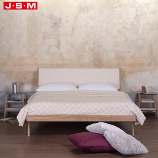Luxury Modern Full Bed King Size Fabric White Bedroom Set Frame Hotel King Size Wooden Bed