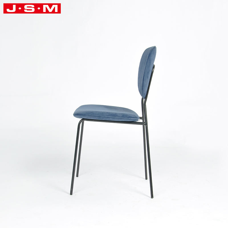 Modern Elegant Wooden Frame Blue Velvet Elegant Wood Walnut Restaurant Simple Dining Chair