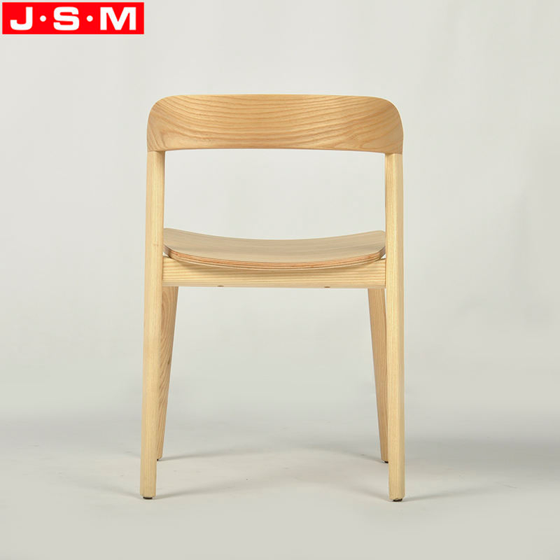 Chinese Stackable Wooden Ash Timber Frame Dining Chair Without Armrests