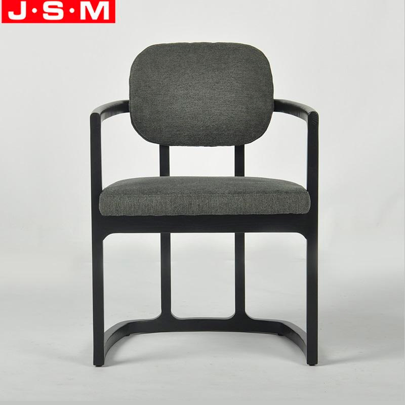 Modern Design Home Furniture Fabric Upholstery Ash Timber Base Dining Chairs